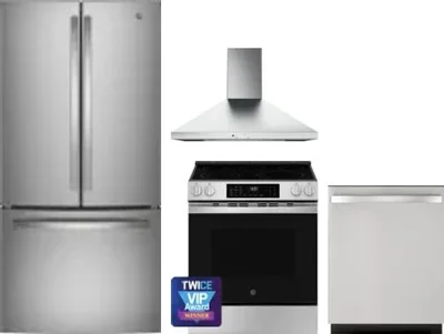 4 Piece Package Includes Refrigerator, Range, Hood And Dishwasher