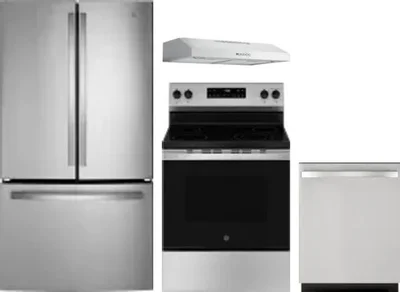 4 Piece Package Includes Refrigerator, Range, Hood And Dishwasher
