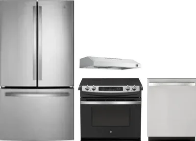 4 Piece Package Includes Refrigerator, Range, Hood And Dishwasher