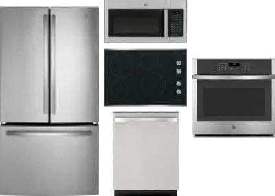 5 Piece Package Includes Refrigerator, Cooktop, Wall Oven, Microwave And Dishwasher