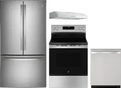 4 Piece Package Includes Refrigerator, Range, Hood And Dishwasher