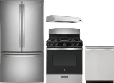 4 Piece Package Includes Refrigerator, Range, Hood And Dishwasher