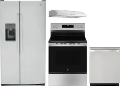 4 Piece Package Includes Refrigerator, Range, Hood And Dishwasher