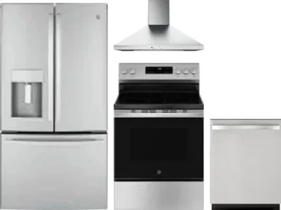 4 Piece Package Includes Refrigerator, Range, Hood And Dishwasher