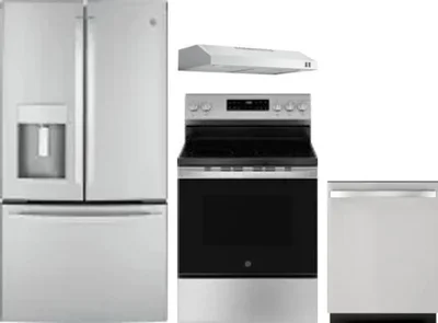 4 Piece Package Includes Refrigerator, Range, Hood And Dishwasher