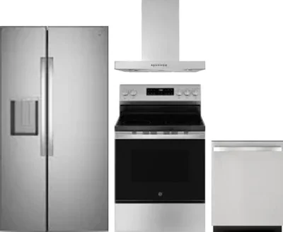 4 Piece Package Includes Refrigerator, Range, Hood And Dishwasher