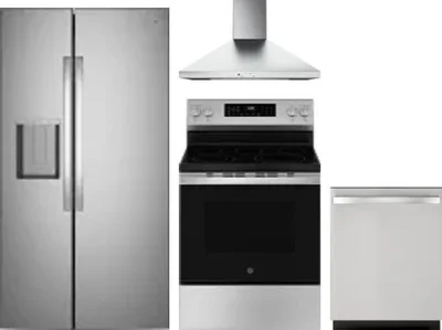 4 Piece Package Includes Refrigerator, Range, Hood And Dishwasher