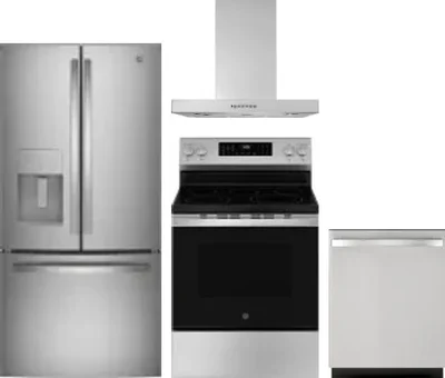 4 Piece Package Includes Refrigerator, Range, Hood And Dishwasher