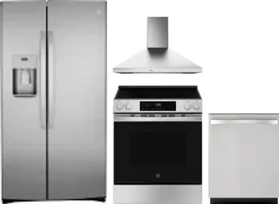 4 Piece Package Includes Refrigerator, Range, Hood And Dishwasher