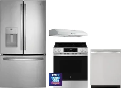 4 Piece Package Includes Refrigerator, Range, Hood And Dishwasher