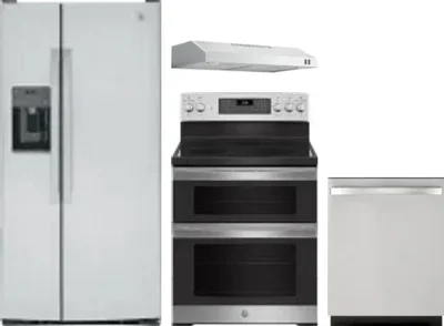 4 Piece Package Includes Refrigerator, Range, Hood And Dishwasher