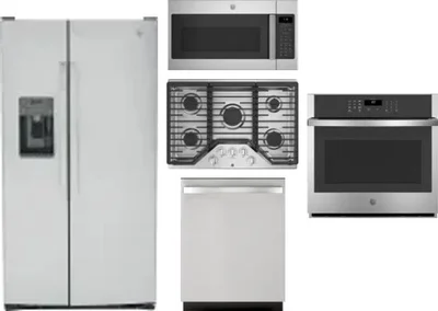 5 Piece Package Includes Refrigerator, Cooktop, Wall Oven, Microwave And Dishwasher