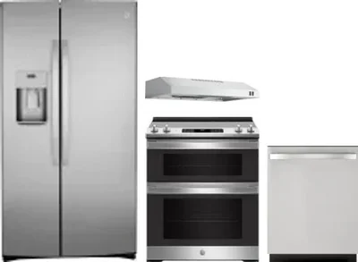 4 Piece Package Includes Refrigerator, Range, Hood And Dishwasher
