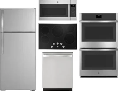5 Piece Package Includes Refrigerator, Cooktop, Wall Oven, Microwave And Dishwasher