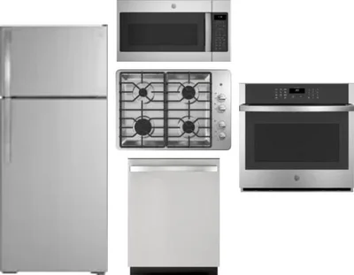 5 Piece Package Includes Refrigerator, Cooktop, Wall Oven, Microwave And Dishwasher