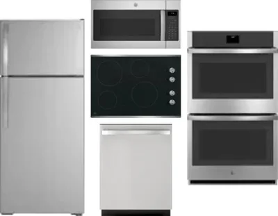 5 Piece Package Includes Refrigerator, Cooktop, Wall Oven, Microwave And Dishwasher