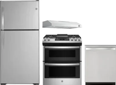 4 Piece Package Includes Refrigerator, Range, Hood And Dishwasher