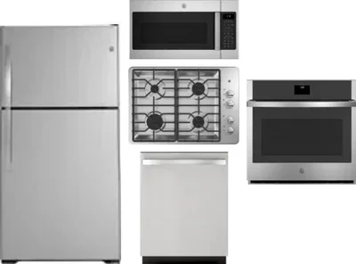 5 Piece Package Includes Refrigerator, Cooktop, Wall Oven, Microwave And Dishwasher