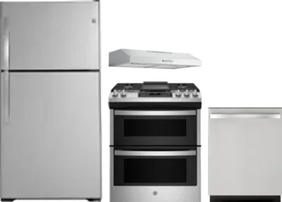 4 Piece Package Includes Refrigerator, Range, Hood And Dishwasher