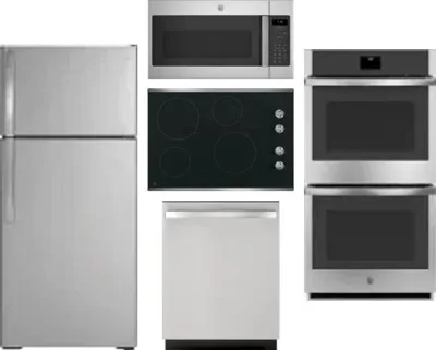 5 Piece Package Includes Refrigerator, Cooktop, Wall Oven, Microwave And Dishwasher