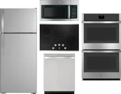 5 Piece Package Includes Refrigerator, Cooktop, Wall Oven, Microwave And Dishwasher