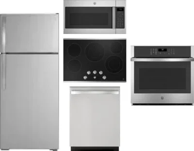 5 Piece Package Includes Refrigerator, Cooktop, Wall Oven, Microwave And Dishwasher