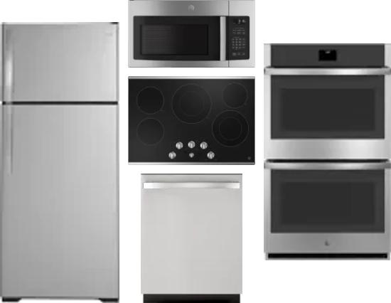 5 Piece Package Includes Refrigerator, Cooktop, Wall Oven, Microwave And Dishwasher