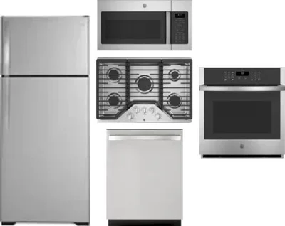 5 Piece Package Includes Refrigerator, Cooktop, Wall Oven, Microwave And Dishwasher