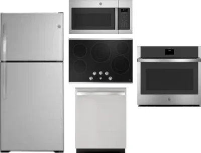 5 Piece Package Includes Refrigerator, Cooktop, Wall Oven, Microwave And Dishwasher