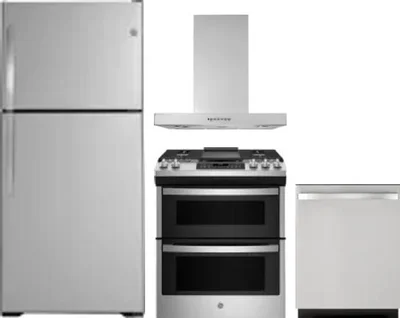 4 Piece Package Includes Refrigerator, Range, Hood And Dishwasher