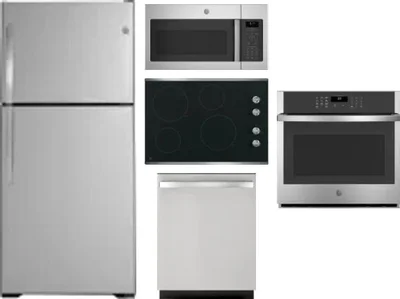 5 Piece Package Includes Refrigerator, Cooktop, Wall Oven, Microwave And Dishwasher
