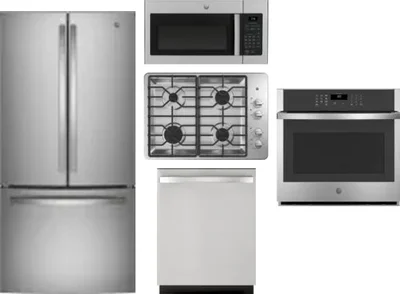 5 Piece Package Includes Refrigerator, Cooktop, Wall Oven, Microwave And Dishwasher