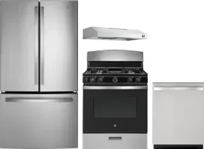 4 Piece Package Includes Refrigerator, Range, Hood And Dishwasher