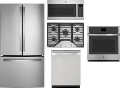 5 Piece Package Includes Refrigerator, Cooktop, Wall Oven, Microwave And Dishwasher