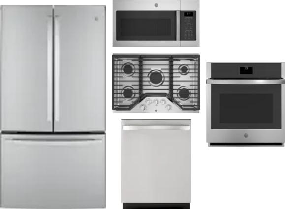5 Piece Package Includes Refrigerator, Cooktop, Wall Oven, Microwave And Dishwasher
