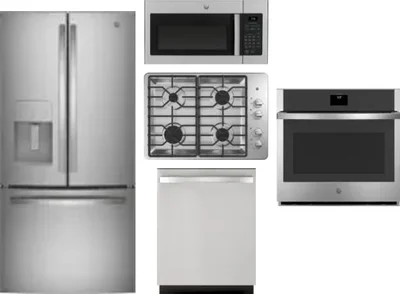 5 Piece Package Includes Refrigerator, Cooktop, Wall Oven, Microwave And Dishwasher