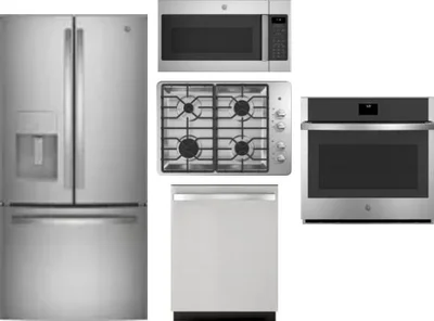5 Piece Package Includes Refrigerator, Cooktop, Wall Oven, Microwave And Dishwasher