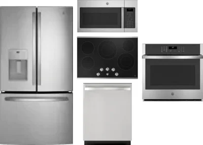 5 Piece Package Includes Refrigerator, Cooktop, Wall Oven, Microwave And Dishwasher