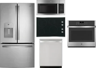 5 Piece Package Includes Refrigerator, Cooktop, Wall Oven, Microwave And Dishwasher