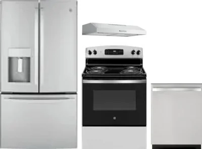 4 Piece Package Includes Refrigerator, Range, Hood And Dishwasher