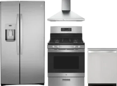 4 Piece Package Includes Refrigerator, Range, Hood And Dishwasher