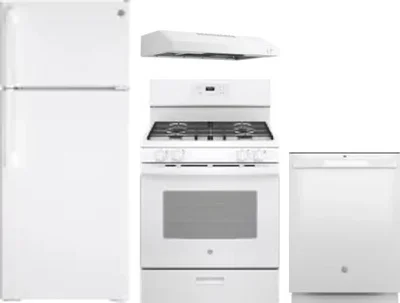 4 Piece Package Includes Refrigerator, Range, Hood And Dishwasher