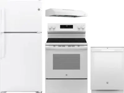 4 Piece Package Includes Refrigerator, Range, Hood And Dishwasher
