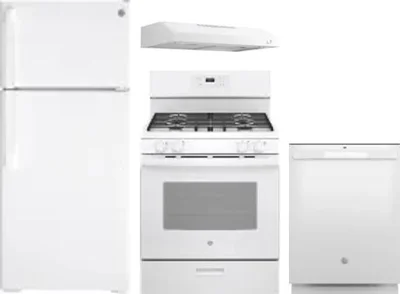 4 Piece Package Includes Refrigerator, Range, Hood And Dishwasher