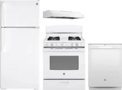 4 Piece Package Includes Refrigerator, Range, Hood And Dishwasher