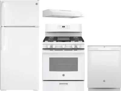 4 Piece Package Includes Refrigerator, Range, Hood And Dishwasher
