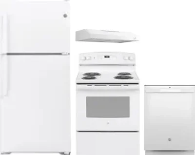 4 Piece Package Includes Refrigerator, Range, Hood And Dishwasher