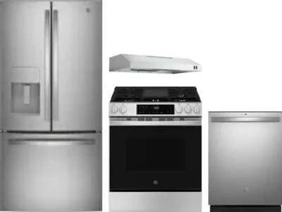 4 Piece Package Includes Refrigerator, Range, Hood And Dishwasher