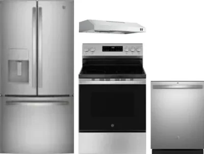 4 Piece Package Includes Refrigerator, Range, Hood And Dishwasher