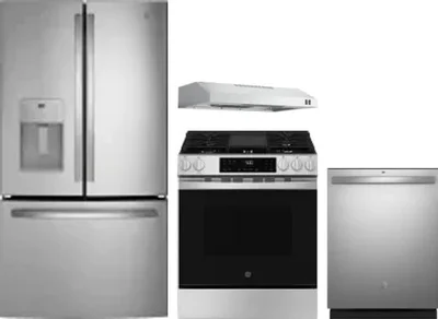 4 Piece Package Includes Refrigerator, Range, Hood And Dishwasher